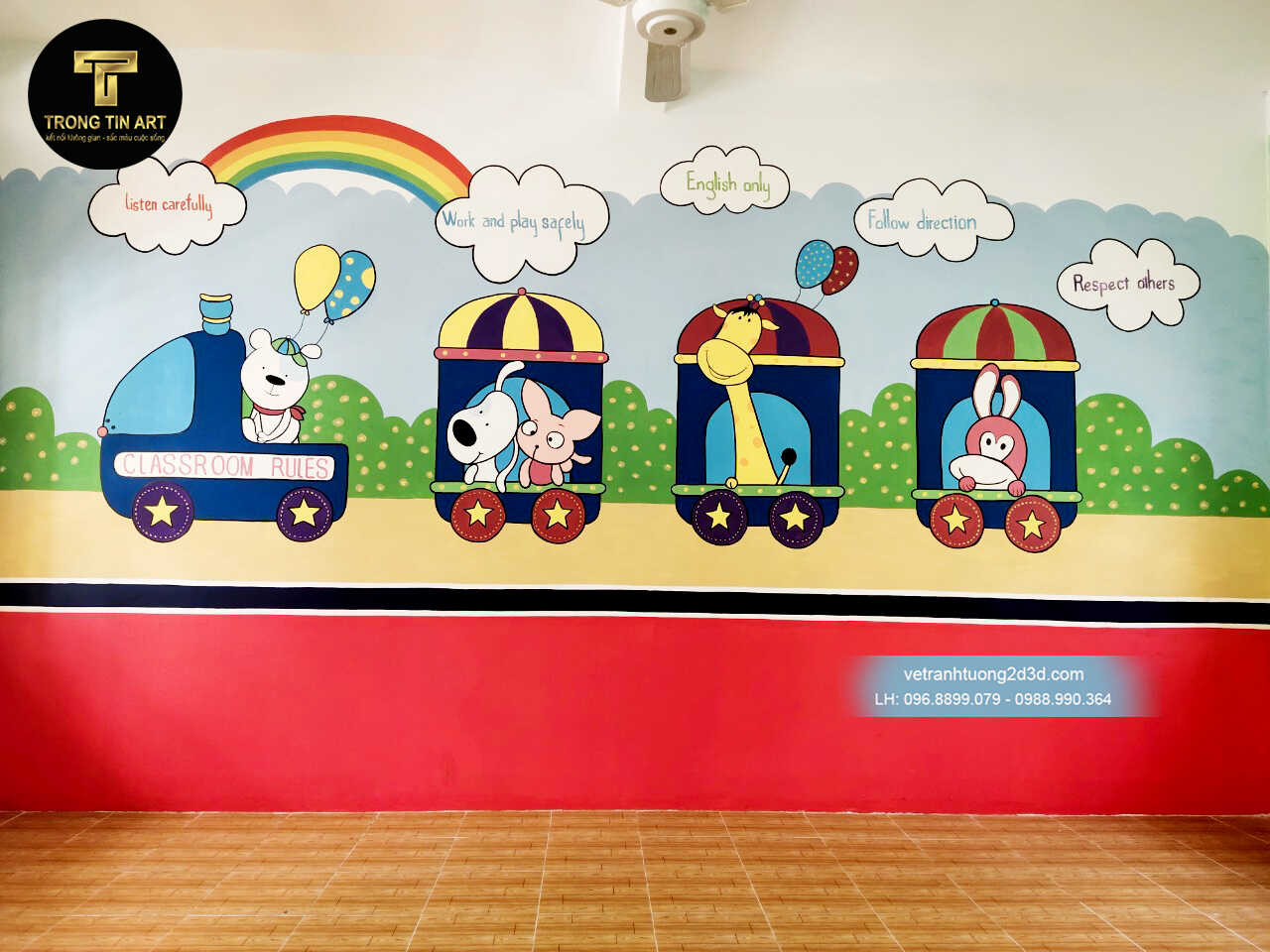 tranh tường trường tiểu học