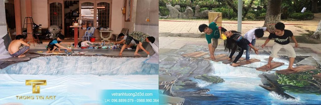 VẼ TRANH TƯỜNG 3D MỸ THUẬT TRỌNG TÍN ART