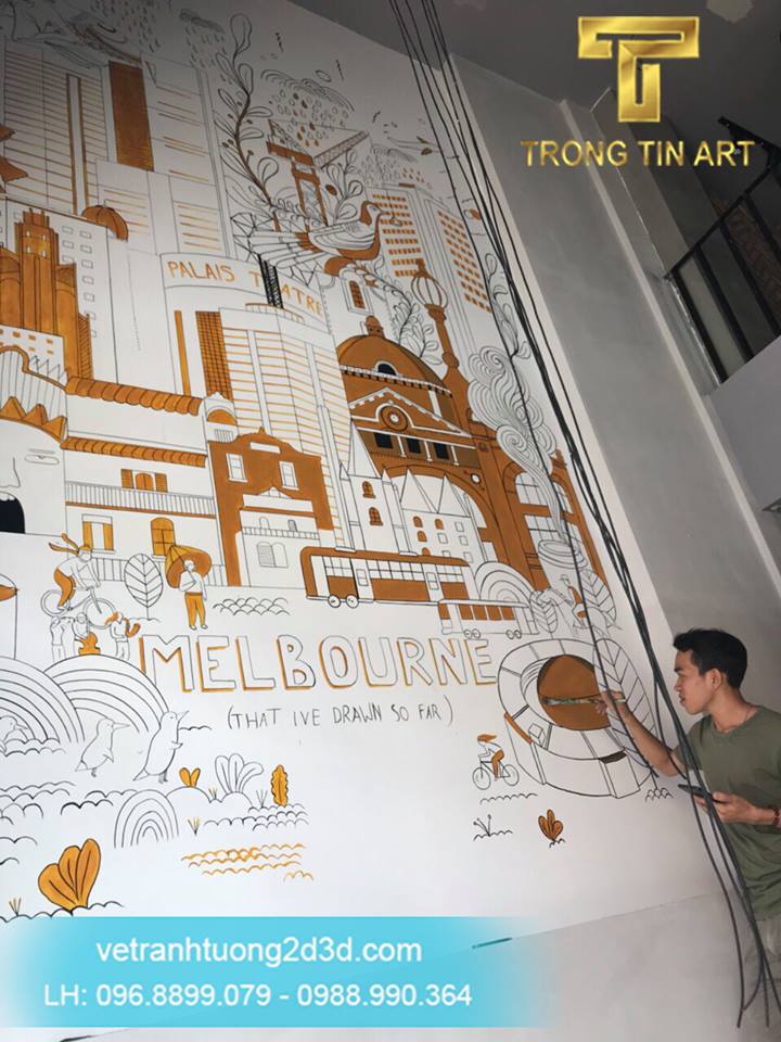 VẼ TRANH TƯỜNG 3D MỸ THUẬT TRỌNG TÍN ART