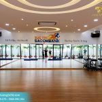 Vẽ tranh tường phòng tập Yoga,dacing cho ngân hàng Sacombank.