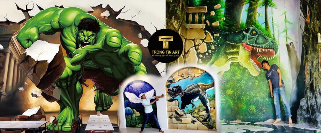 VẼ TRANH TƯỜNG 3D MỸ THUẬT TRỌNG TÍN ART