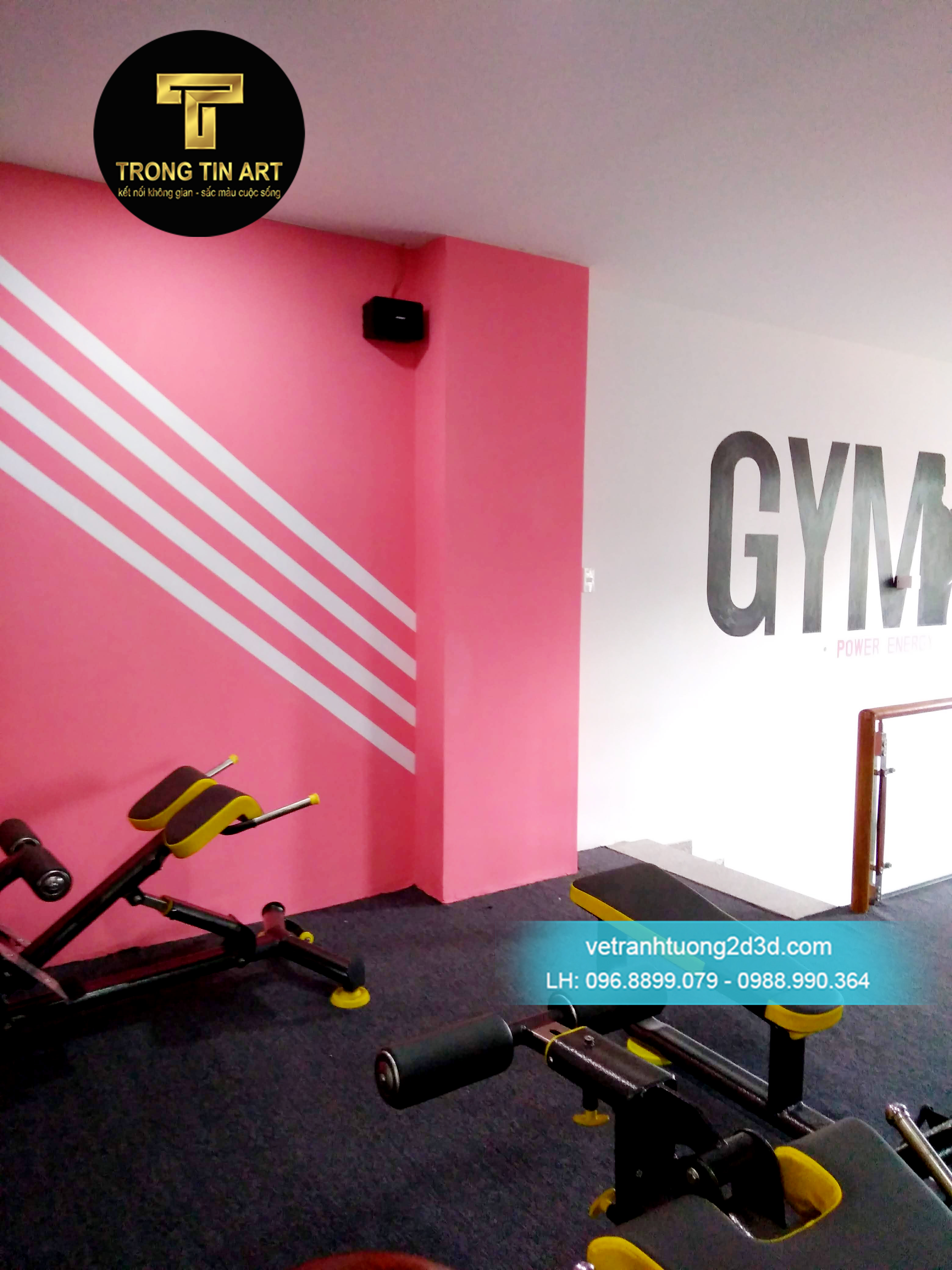 vẽ tranh tường phòng gym thể hình yoga boxing dacing muay thái