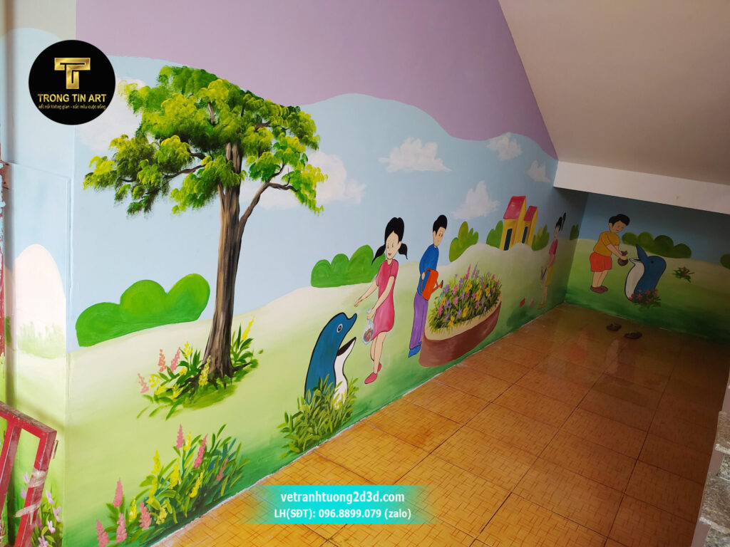 VẼ TRANH TƯỜNG 3D MỸ THUẬT TRỌNG TÍN ART