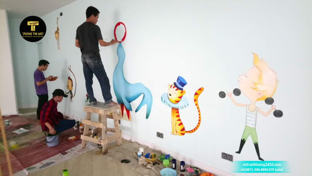 VẼ TRANH TƯỜNG 3D MỸ THUẬT TRỌNG TÍN ART