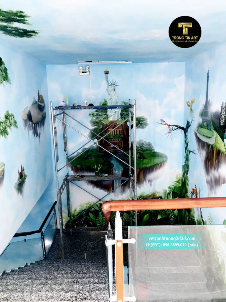 VẼ TRANH TƯỜNG 3D MỸ THUẬT TRỌNG TÍN ART
