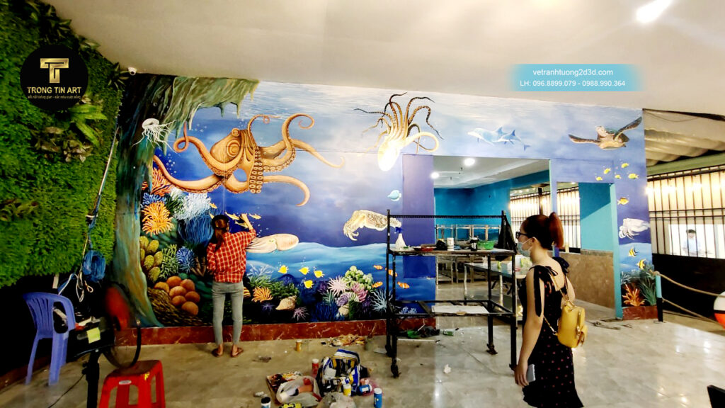 VẼ TRANH TƯỜNG 3D MỸ THUẬT TRỌNG TÍN ART