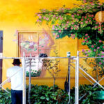 vẽ tranh tường phố cổ hoa giấy quán cafe (21)_optimized