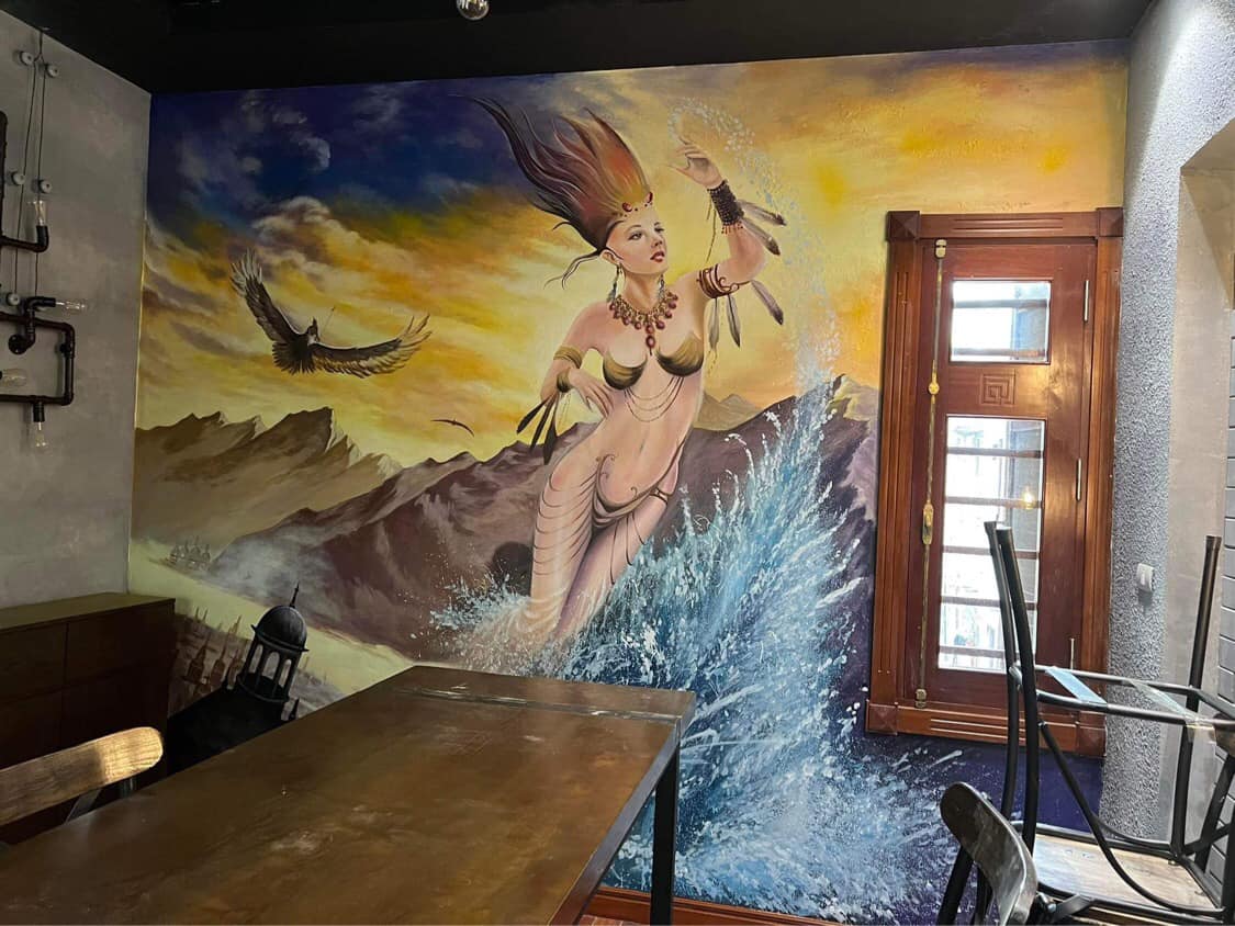tranh tường quán bia,vẽ tranh tường quán bia,vẽ tranh tường quán nhậu,tranh vẽ quán beer,vẽ tranh quán bar,vẽ tranh tường phát sáng,tranh 3d