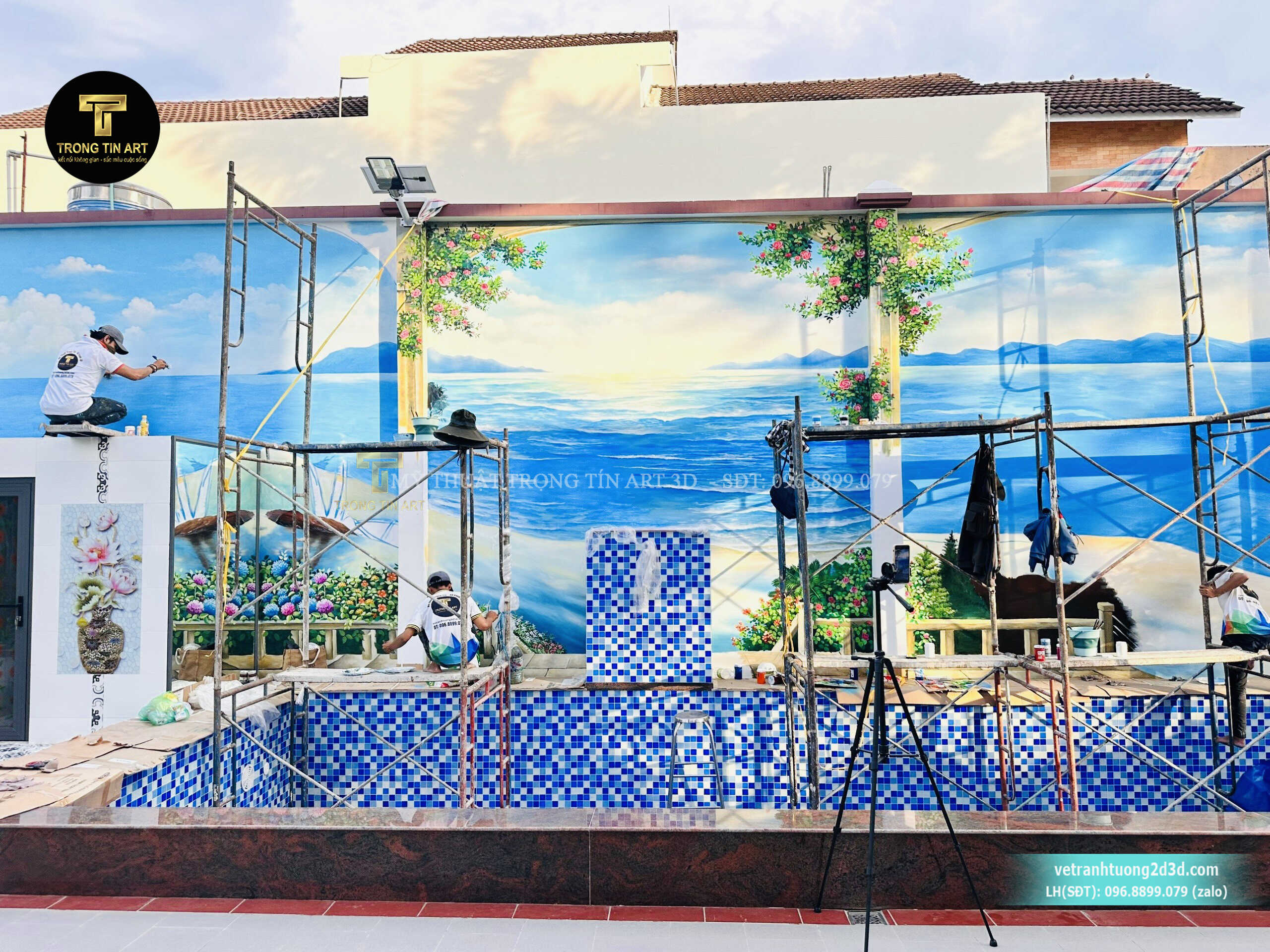 vẽ tranh hồ bơi,tranh hồ bơi,Dịch Vụ Vẽ Tranh Tường 3D Phong Cảnh Biển,tranh cảnh biển,vẽ tranh tường cảnh biển,tranh đại dương,vẽ tranh 3d