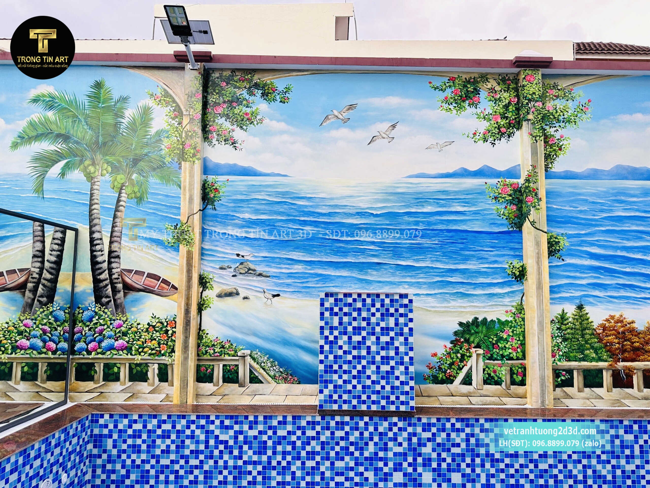 vẽ tranh hồ bơi,tranh hồ bơi,Dịch Vụ Vẽ Tranh Tường 3D Phong Cảnh Biển,tranh cảnh biển,vẽ tranh tường cảnh biển,tranh đại dương,vẽ tranh 3d