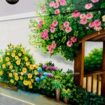 vẽ tranh tường rào hoa hồng (1)