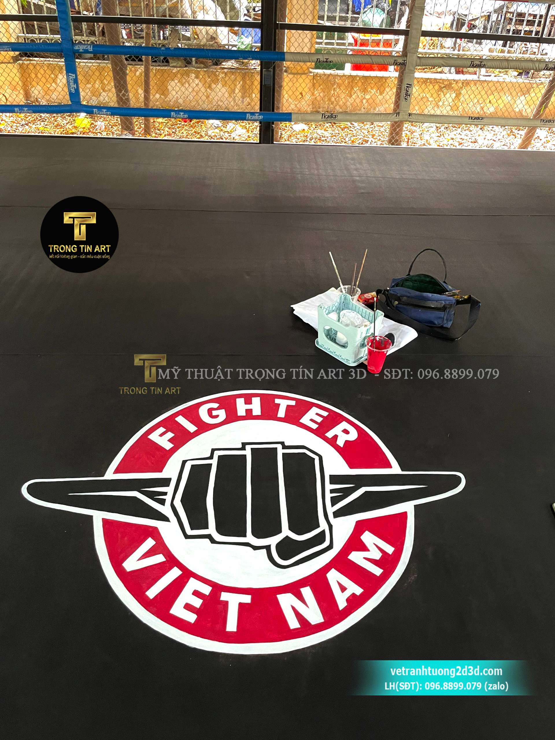 vẽ logo sàn đấu boxing,vẽ sàn đấu boxing,vẽ logo sàn đấu,vẽ logo fighter vietnam,vẽ logo sàn đấu võ đài,vẽ logo boxing,vẽ tranh phòng gym