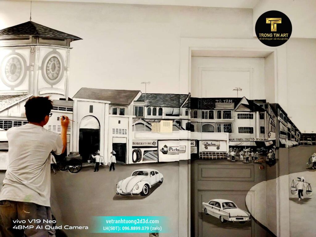 VẼ TRANH TƯỜNG 3D MỸ THUẬT TRỌNG TÍN ART