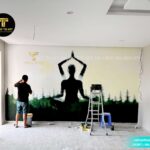 vẽ tranh tường phòng tập yoga (2)
