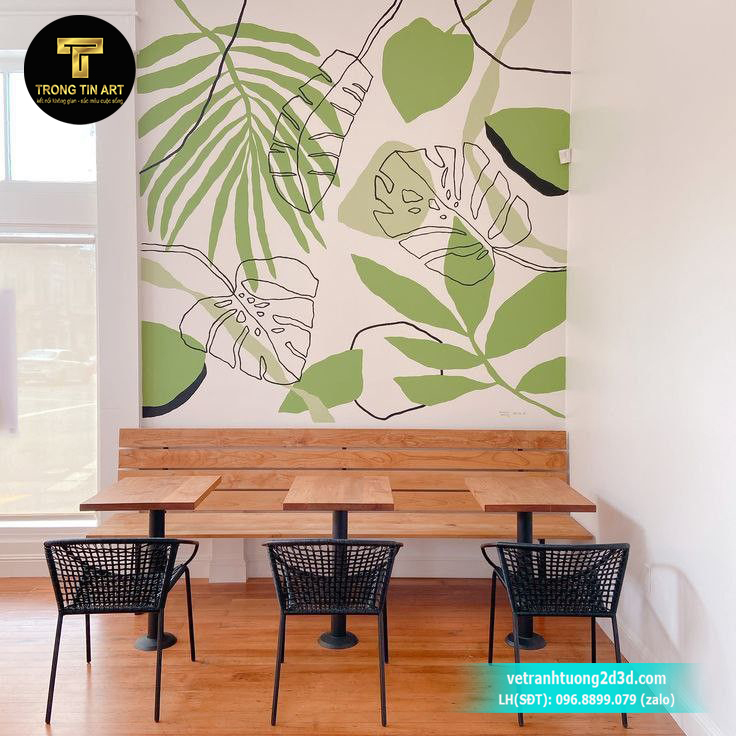 vẽ tranh tường đơn giản,tranh vẽ tường đẹp đơn giản,tranh tường tropical đơn giản, tranh vẽ line art,vẽ tranh tường 2d,vẽ tranh tropical