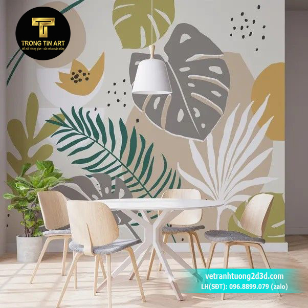 vẽ tranh tường đơn giản,tranh vẽ tường đẹp đơn giản,tranh tường tropical đơn giản, tranh vẽ line art,vẽ tranh tường 2d,vẽ tranh tropical