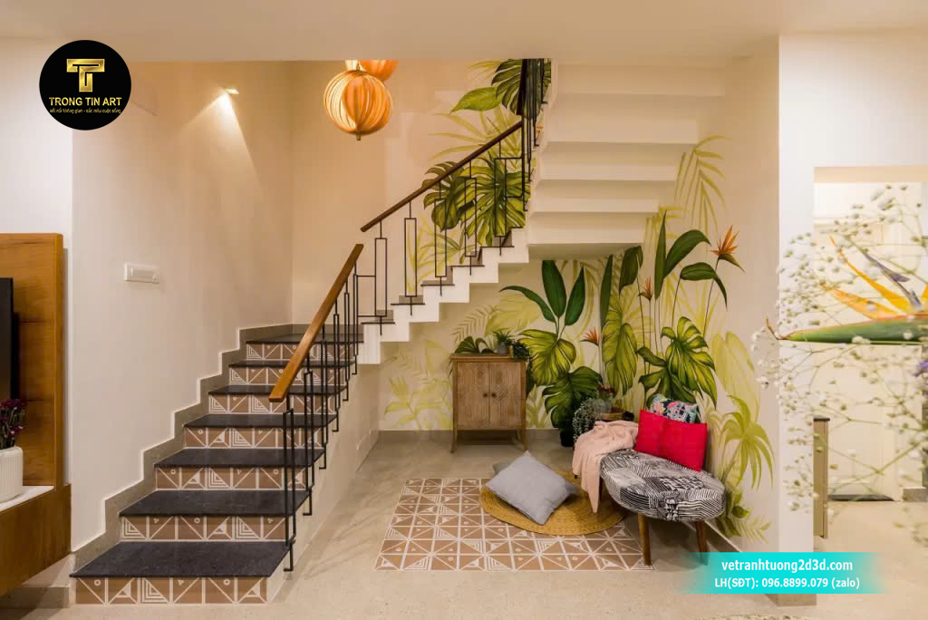 vẽ tường cầu thang tropical, vẽ tranh tường cầu thang phong cách rừng nhiệt đới, tranh tường tropical, vẽ tường lá nhiệt đới, vẽ tranh tường cây lá, tranh vẽ tường giếng trời, vẽ tranh cầu thang nhà phố, vẽ tường cầu thang chung cư, vẽ tranh tường cầu thang cafe, tranh tropical đẹp, vẽ tranh tường ngoài trời, tranh tường cầu thang 3D, vẽ tường cầu thang nhà hàng, vẽ tranh tropical spa, tranh tropical hiện đại, vẽ tường lá cọ, tranh tường rừng lá, tranh tường phong cách tropical, tranh cầu thang phong cách thiên nhiên, tranh tường xanh mát


