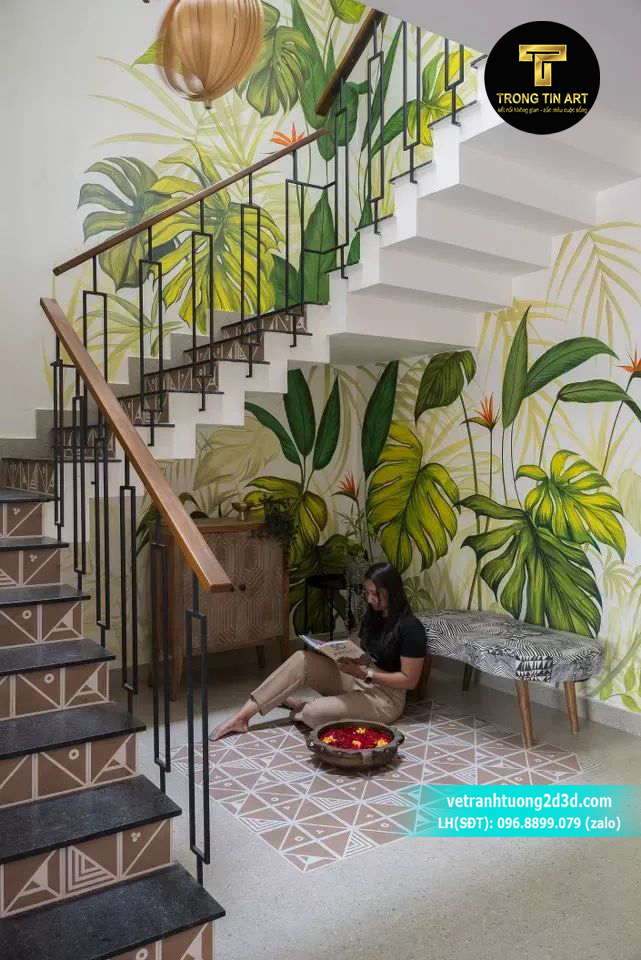 vẽ tường cầu thang tropical, vẽ tranh tường cầu thang phong cách rừng nhiệt đới, tranh tường tropical, vẽ tường lá nhiệt đới, vẽ tranh tường cây lá, tranh vẽ tường giếng trời, vẽ tranh cầu thang nhà phố, vẽ tường cầu thang chung cư, vẽ tranh tường cầu thang cafe, tranh tropical đẹp, vẽ tranh tường ngoài trời, tranh tường cầu thang 3D, vẽ tường cầu thang nhà hàng, vẽ tranh tropical spa, tranh tropical hiện đại, vẽ tường lá cọ, tranh tường rừng lá, tranh tường phong cách tropical, tranh cầu thang phong cách thiên nhiên, tranh tường xanh mát

