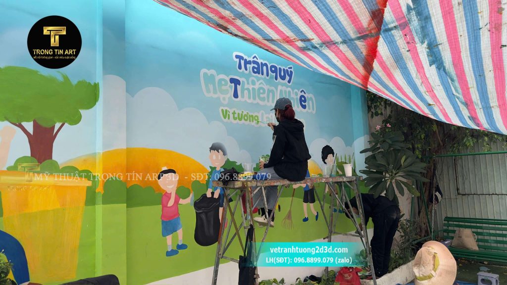 VẼ TRANH TƯỜNG 3D MỸ THUẬT TRỌNG TÍN ART