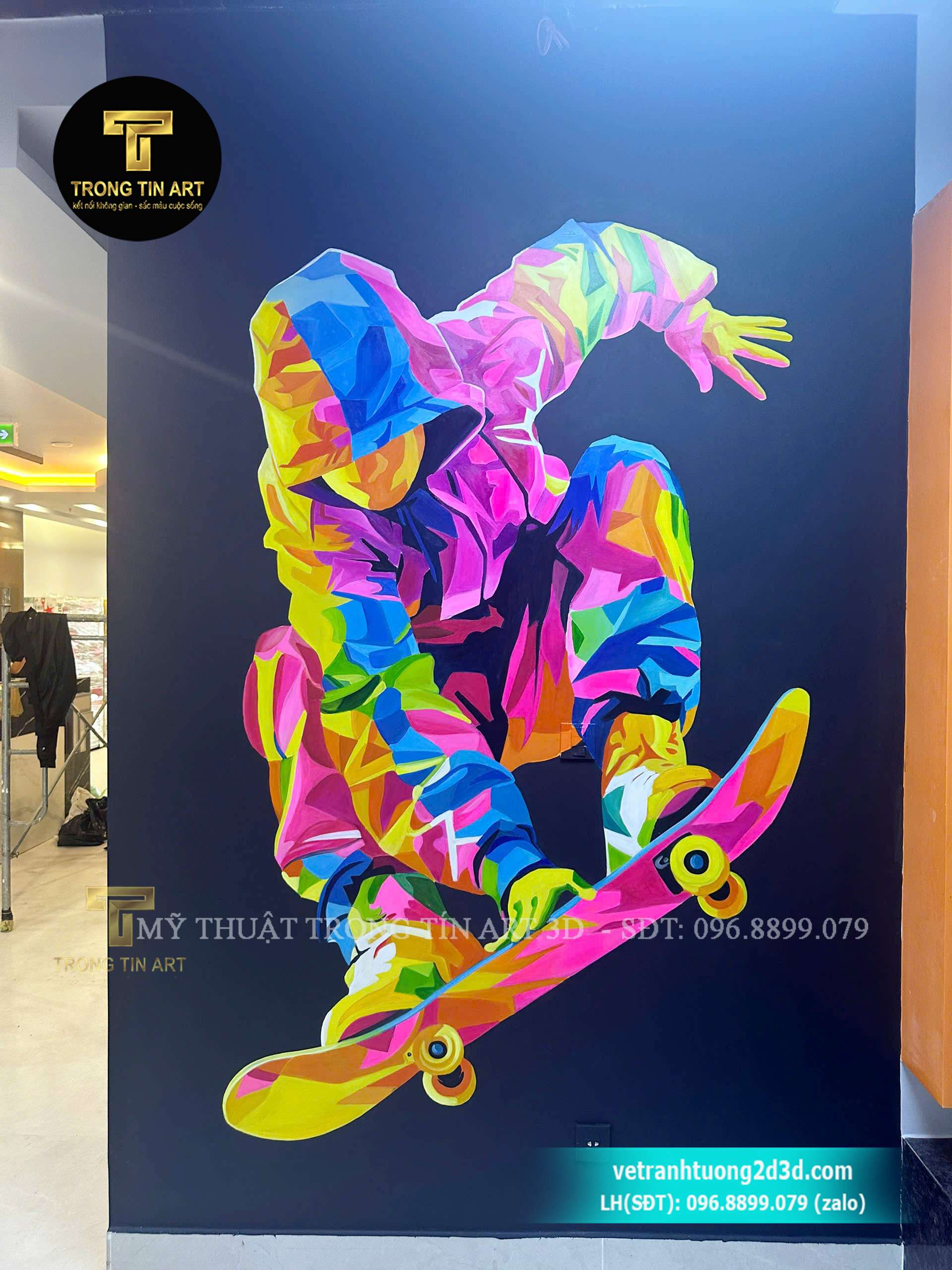 tranh tường 3d phòng tập gym, vẽ tranh tường phòng gym, tranh tường thể hình, vẽ tranh tường 3d gym, tranh tường phòng tập hiện đại