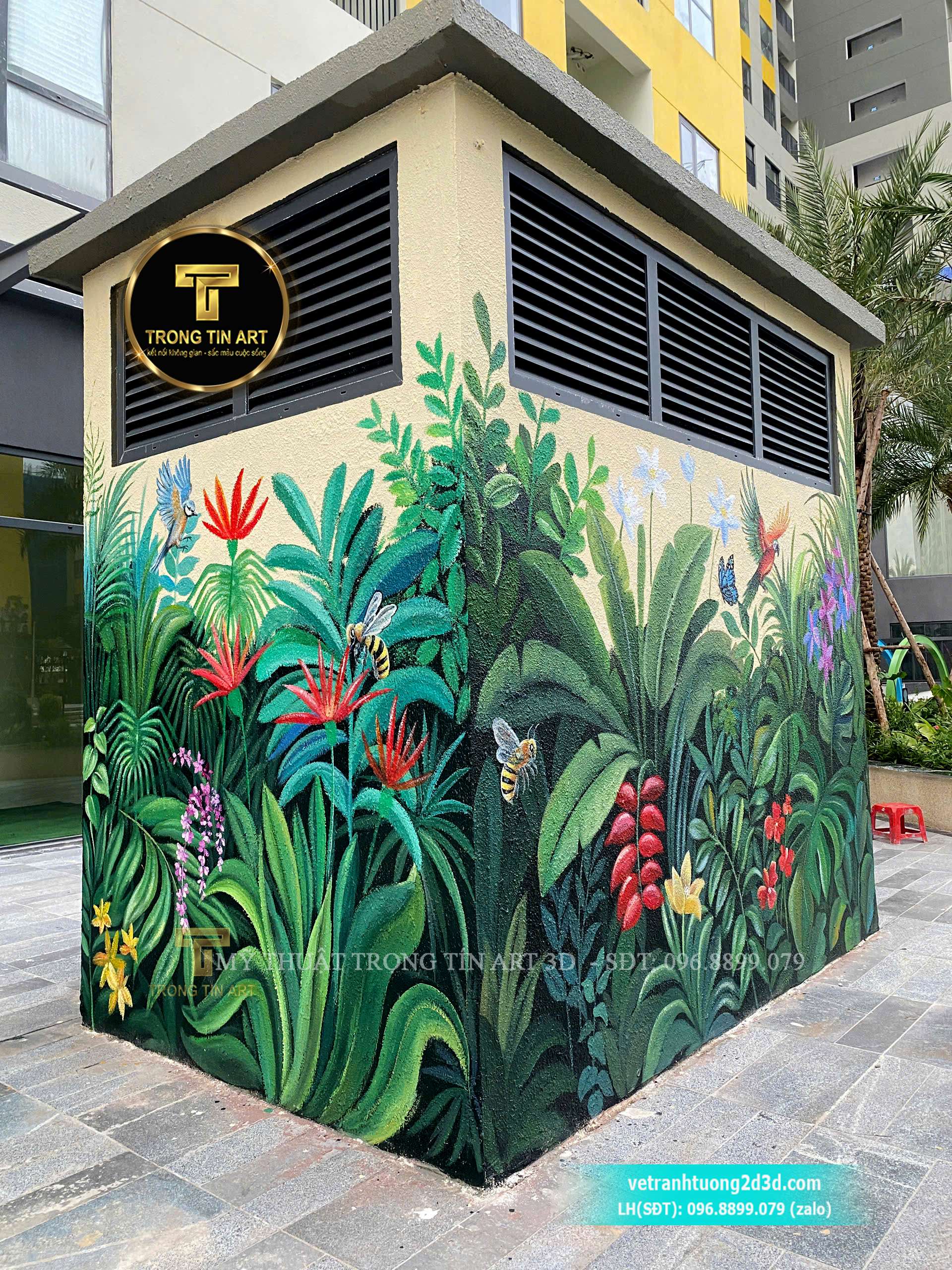 vẽ tranh trên tủ điện,vẽ tủ điện ngoài trời, vẽ tranh bốt điện,vẽ tranh nhiệt đới,vẽ tranh tropical,vẽ tranh tủ điện đường phố,vẽ phong cảnh