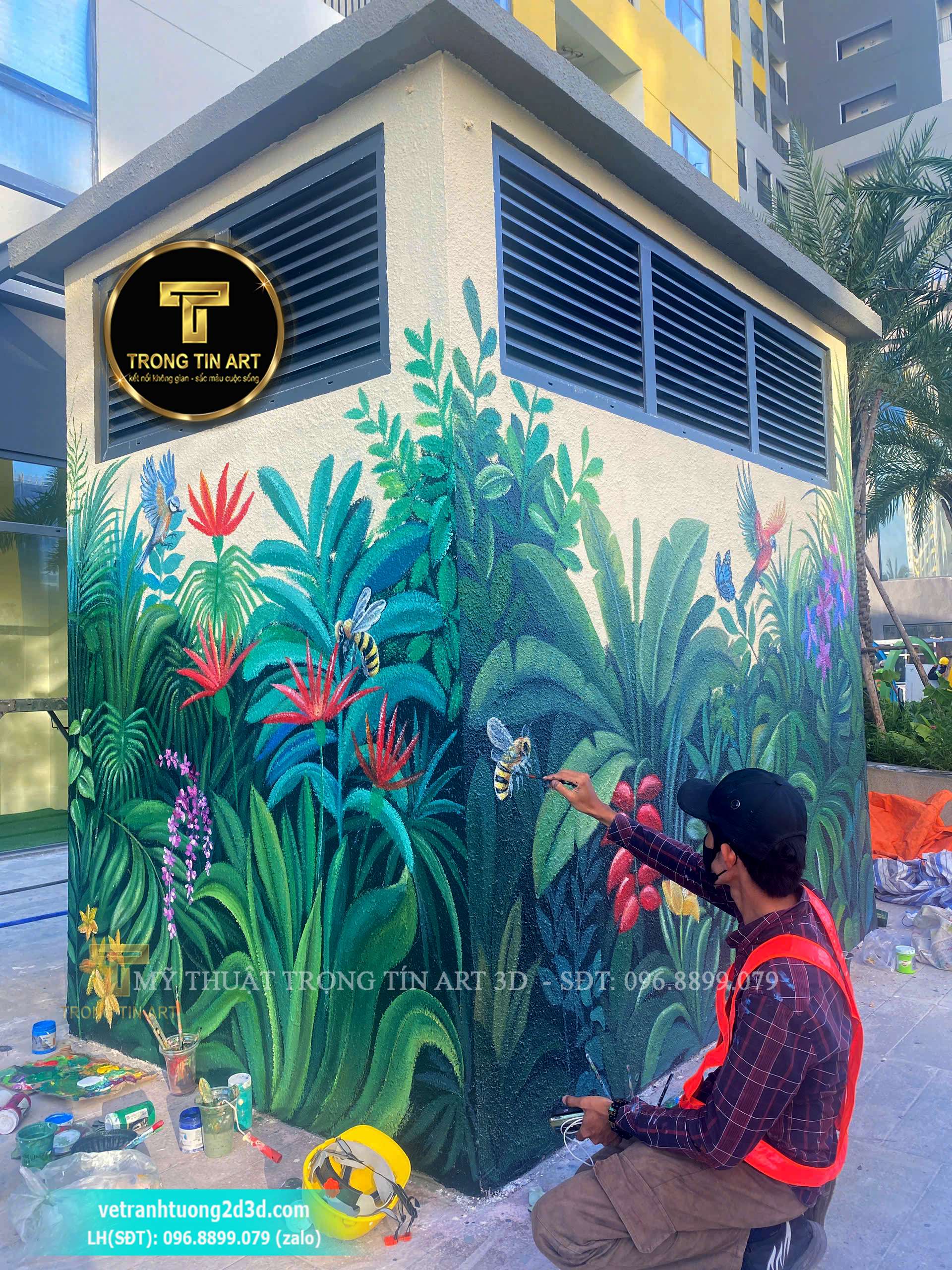vẽ tranh trên tủ điện,vẽ tủ điện ngoài trời, vẽ tranh bốt điện,vẽ tranh nhiệt đới,vẽ tranh tropical,vẽ tranh tủ điện đường phố,vẽ phong cảnh
