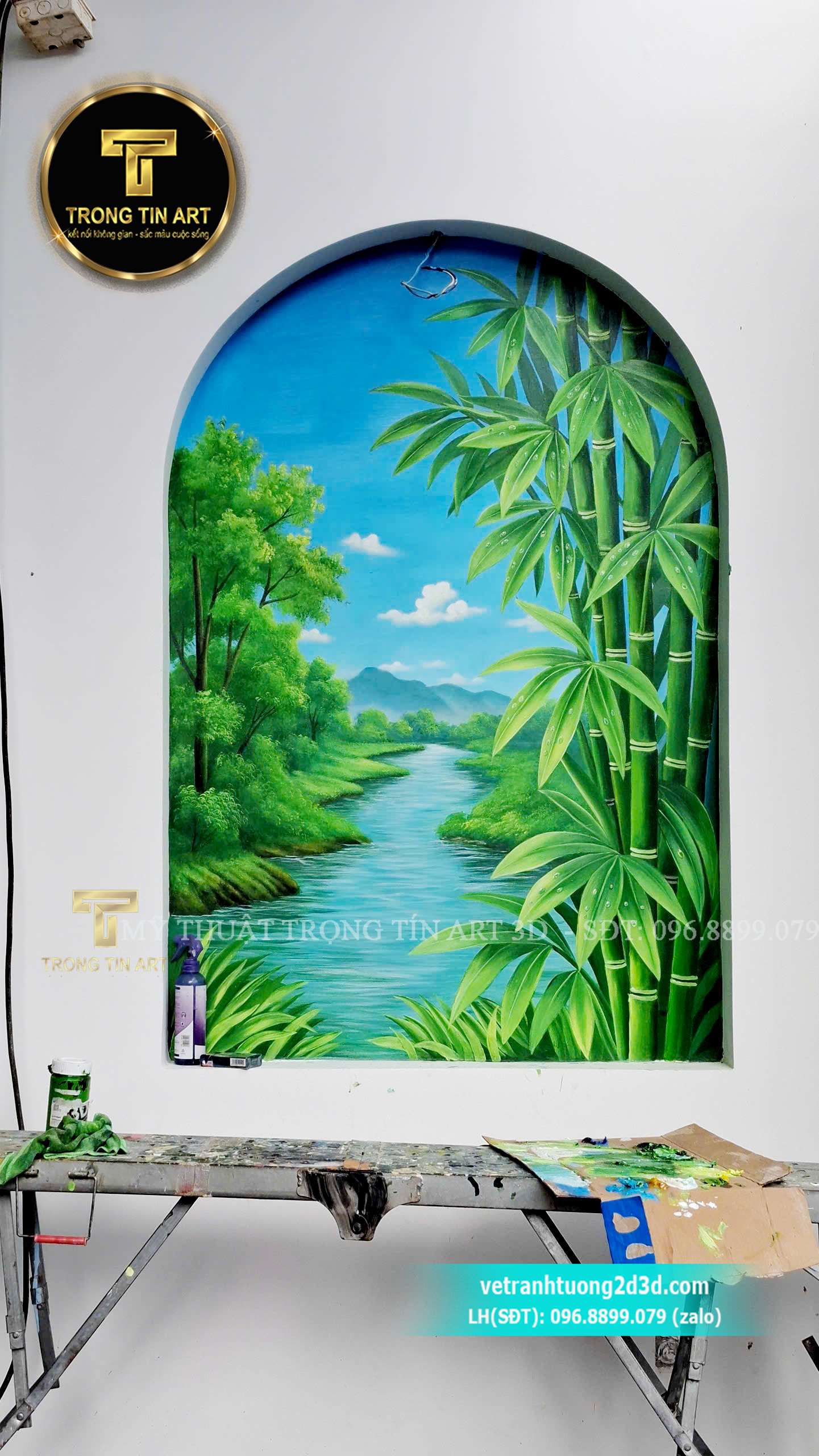 vẽ tranh phong cảnh phong thủy, vẽ tranh phong thủy theo yêu cầu, vẽ tranh sơn thủy hữu tình, vẽ tranh phong thủy phòng khách