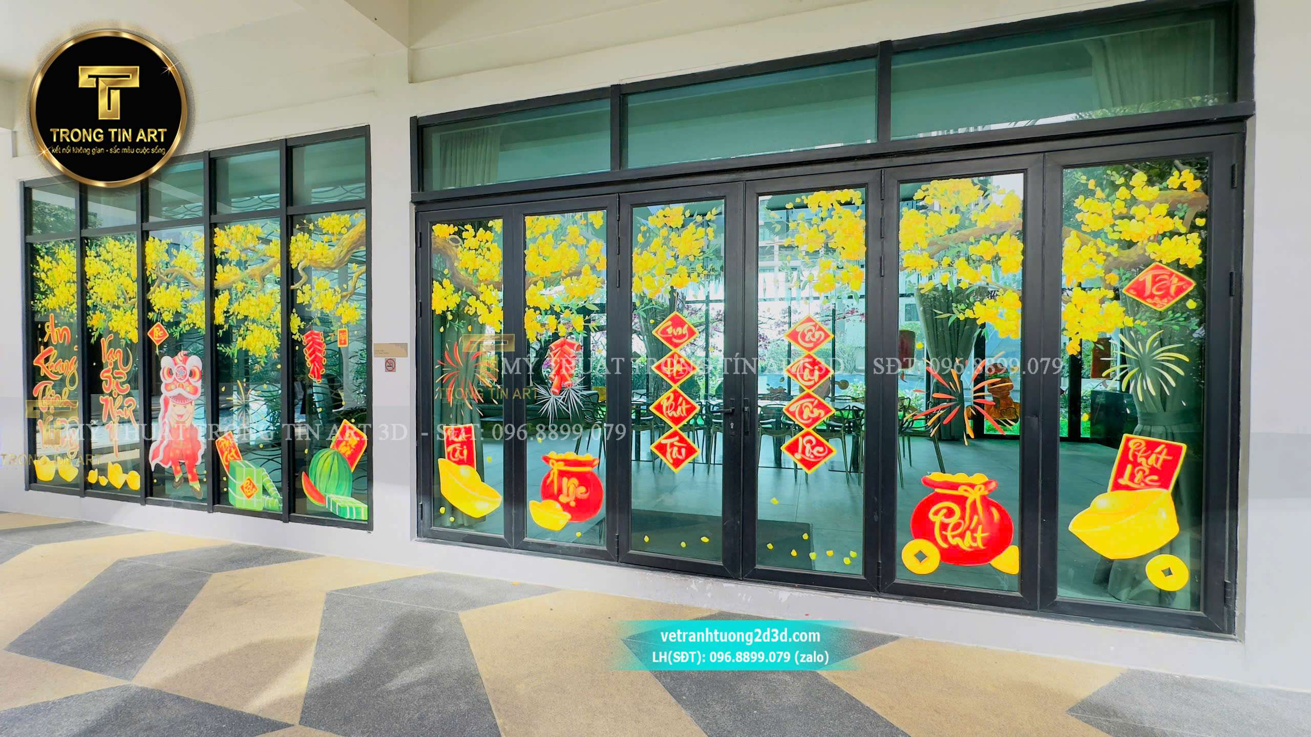 vẽ tranh kính tết giá rẻ, vẽ tranh kính tết 2026, vẽ tranh kính bính ngọ, vẽ tranh kính tết, tranh kính tết 2026, trang trí kính Tết