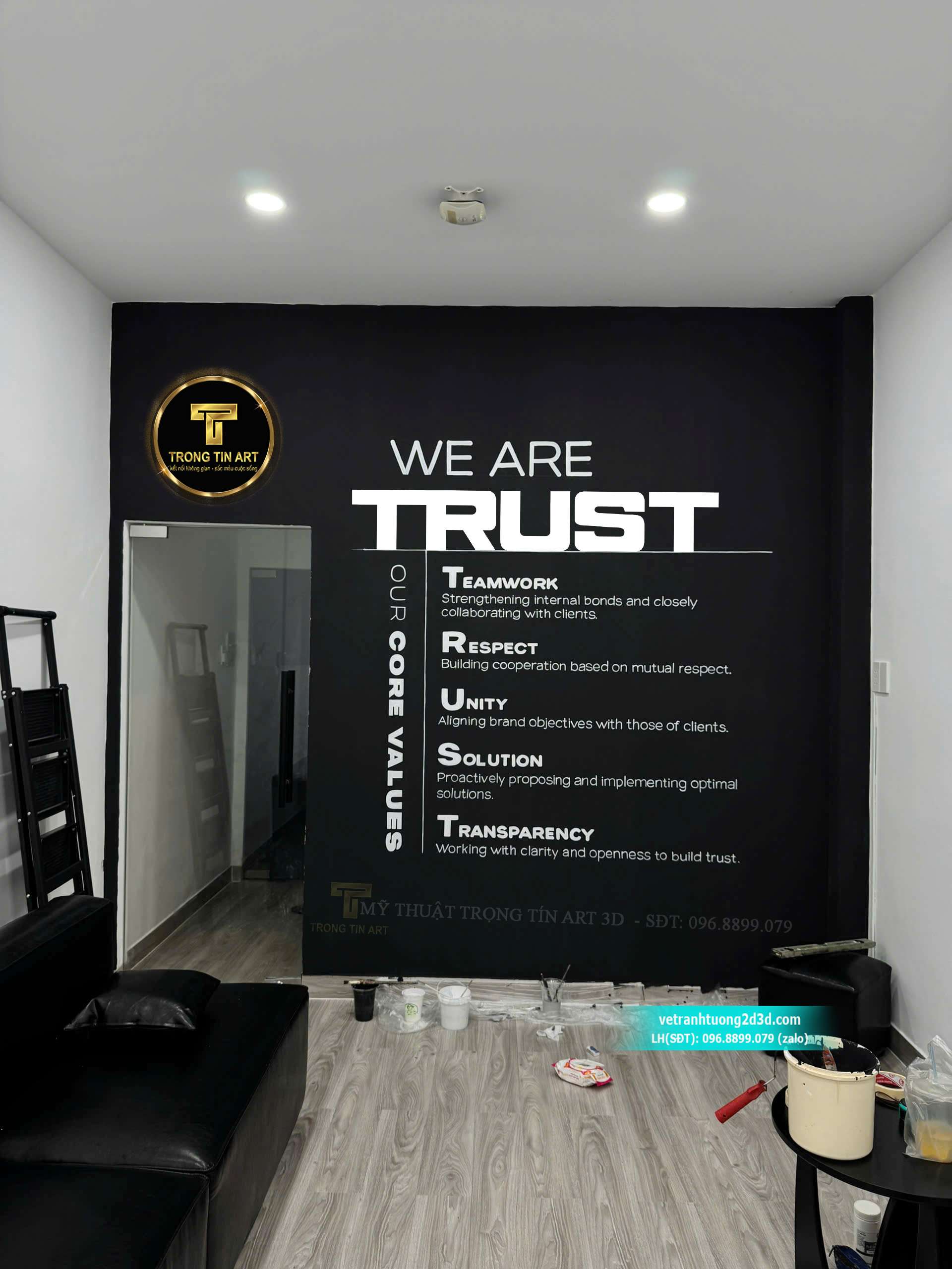 Vẽ chữ lên tường công ty, vẽ chữ lên tường đẹp, trang trí văn phòng, vẽ tranh tường văn phòng, vẽ tranh chữ lên tường,vẽ logo trên tường