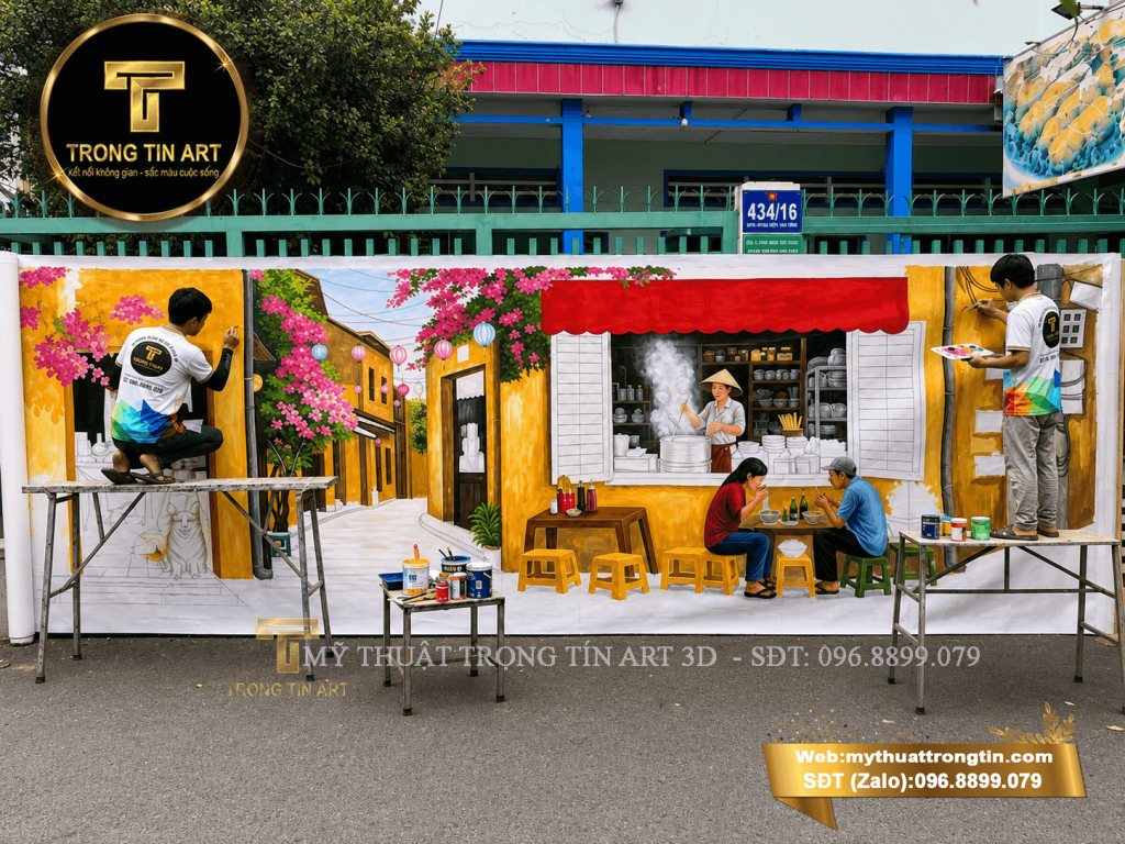 VẼ TRANH TƯỜNG 3D MỸ THUẬT TRỌNG TÍN ART