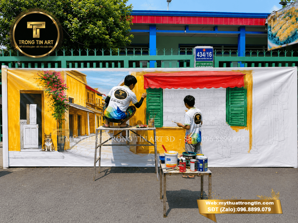 VẼ TRANH TƯỜNG 3D MỸ THUẬT TRỌNG TÍN ART